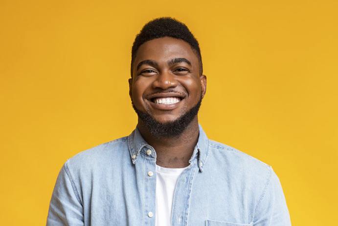 man smiling after getting direct bonding in Fort Worth 