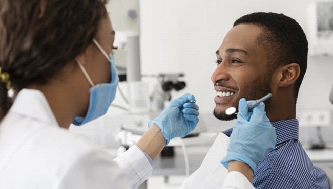 young man at his dental checkup