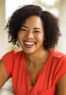 woman smiling in the TCU area