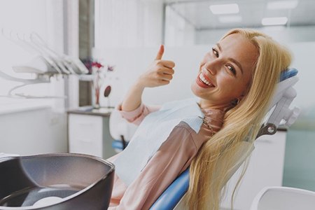 a patient visiting their dentist in Fort Worth