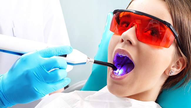 Patient receiving protective dental sealants