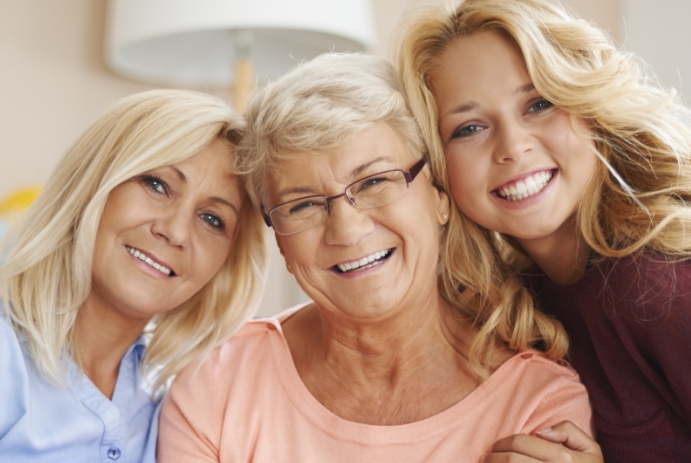 Three generations of woman sharing healthy smiles thanks to dental services in Fort Worth