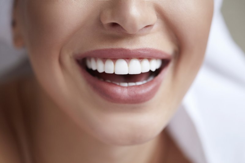 closeup of young woman smiling